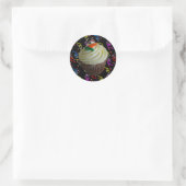 Sticker Rond Cupcake de carottes avec Confetti (Sac)