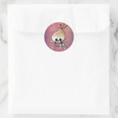 Sticker Rond Cupcake de crâne doux (Sac)