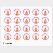 Sticker Rond Cupcake de la Saint Valentin (Feuille)