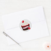 Sticker Rond Cupcake de la Saint-Valentin Animée (Enveloppe)