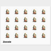 Sticker Rond Cupcake de Noël Simple Saisonnière (Feuille)