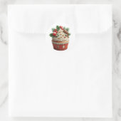 Sticker Rond Cupcake de Noël Vacances (Sac)