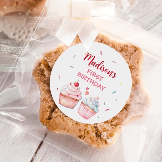 Sticker Rond Cupcake Décoration Party Cute Baking Girl Annivers