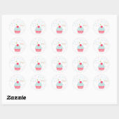 Sticker Rond Cupcake et Confetti (Feuille)
