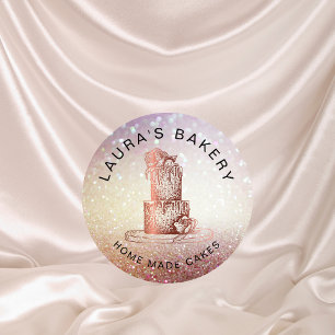 Sticker Rond Cupcake Home Bakery Rustic Vintage