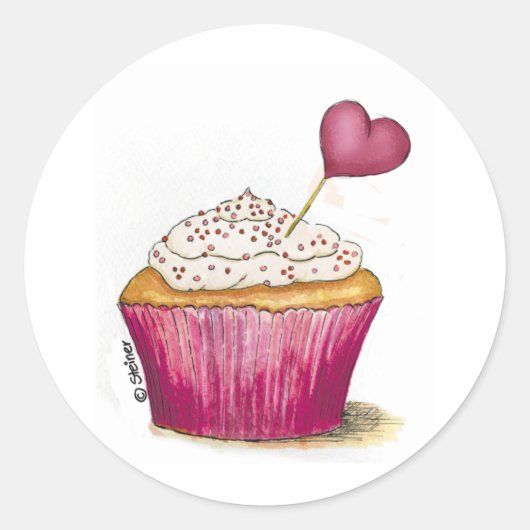 Sticker Rond Cupcake - Jour le plus doux (Devant)