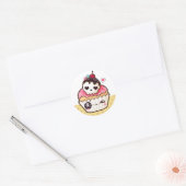 Sticker Rond cupcake Kawaii (Enveloppe)