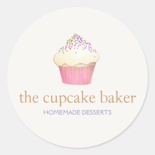 Sticker Rond Cupcake Logo Boulangerie Chef Restauration