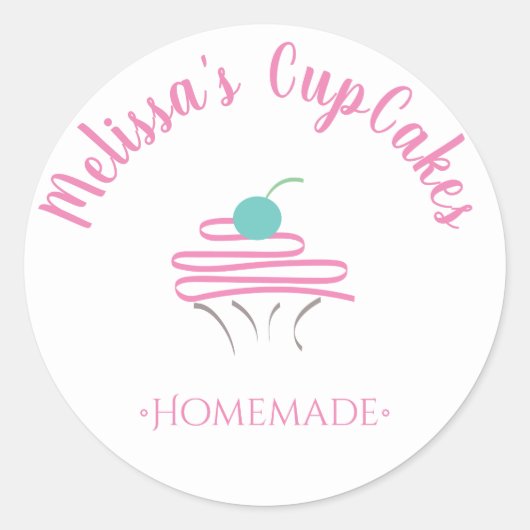 Sticker Rond CupCake Logo Whisk boulangerie maison (Devant)