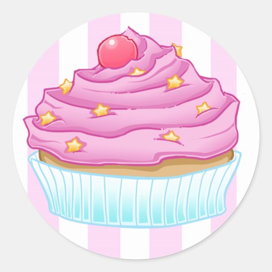 Sticker Rond Cupcake Love (Devant)