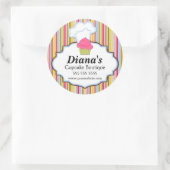 Sticker Rond Cupcake mignonne et sceaux de boîte de boulangerie (Sac)