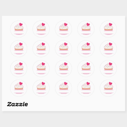 Sticker Rond Cupcake Name Drop (Feuille)