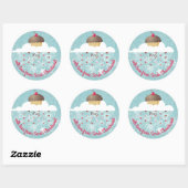 Sticker Rond Cupcake nuages de flocon de neige Noël personnalis (Feuille)