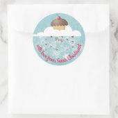 Sticker Rond Cupcake nuages de flocon de neige Noël personnalis (Sac)