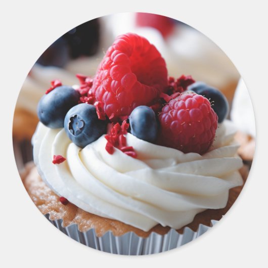 Sticker Rond Cupcake patriotique (Devant)