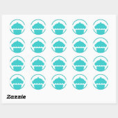Sticker Rond cupcake rétro (Feuille)