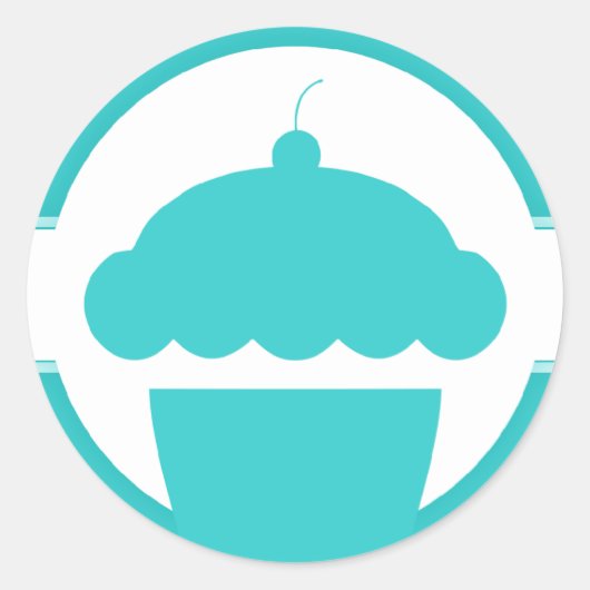 Sticker Rond cupcake rétro (Devant)