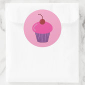 Sticker Rond Cupcake rose (Sac)