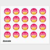 Sticker Rond Cupcake rose (Feuille)