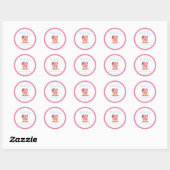 Sticker Rond Cupcake Rose Aquarelle Au Merci Chocolé (Feuille)