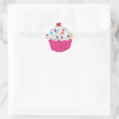 Sticker Rond Cupcake Rose Dessert (Sac)