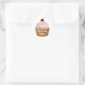 Sticker Rond Cupcake rose et Brown (Sac)