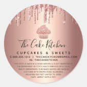 Sticker Rond Cupcake Rose Gold Cuivre Drives Bakery Chef juridi (Devant)