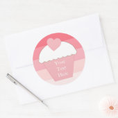 Sticker Rond Cupcake rose Ombre (Enveloppe)