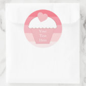 Sticker Rond Cupcake rose Ombre (Sac)