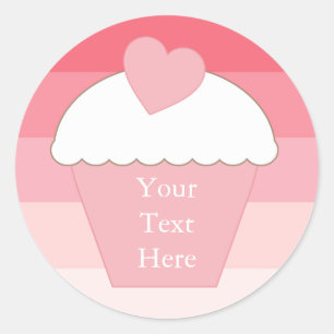 Sticker Rond Cupcake rose Ombre