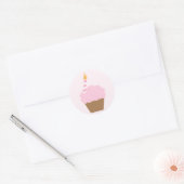 Sticker Rond Cupcake rose pâle (Enveloppe)