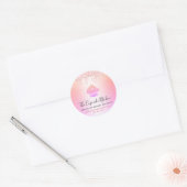 Sticker Rond Cupcake Rose Parties scintillant boulangerie Rainb (Enveloppe)