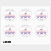 Sticker Rond Cupcake rose personnalisable Merci de boulangerie (Feuille)
