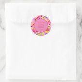 Sticker Rond Cupcake Rose Vive - Mariage Enregistrer La Date (Sac)
