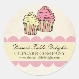 Sticker Rond Cupcake Stripes Site de publicité commerciale