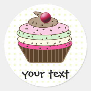 Sticker Rond Cupcake sucré