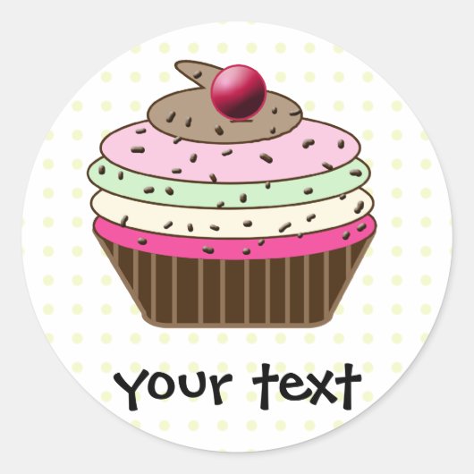 Sticker Rond Cupcake sucré (Devant)