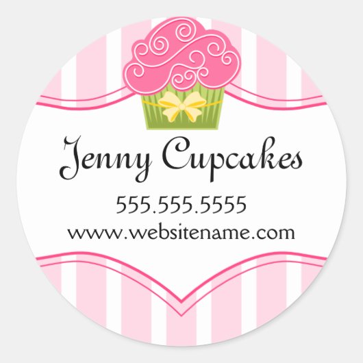 Sticker Rond Cupcake Whimsical Boulangerie Cachets (Devant)