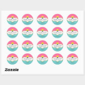 Sticker Rond Cupcake Whimsical Boulangerie Cachets (Feuille)