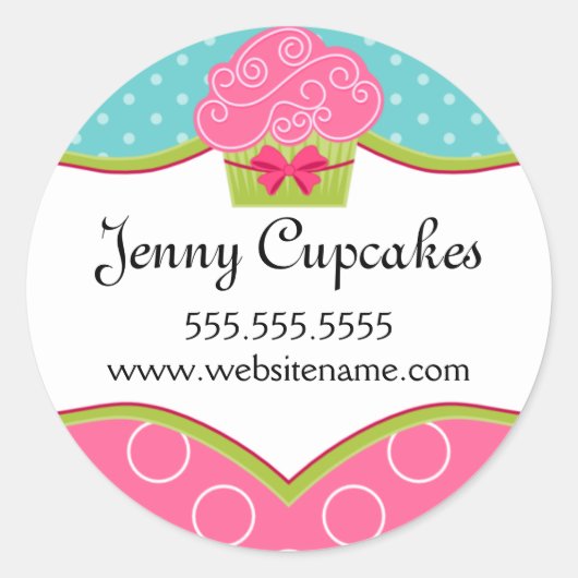 Sticker Rond Cupcake Whimsical Boulangerie Cachets (Devant)