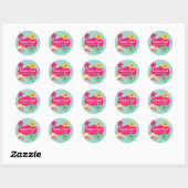 Sticker Rond Cupcake Whimsical Floral Baking Box Seals (Feuille)