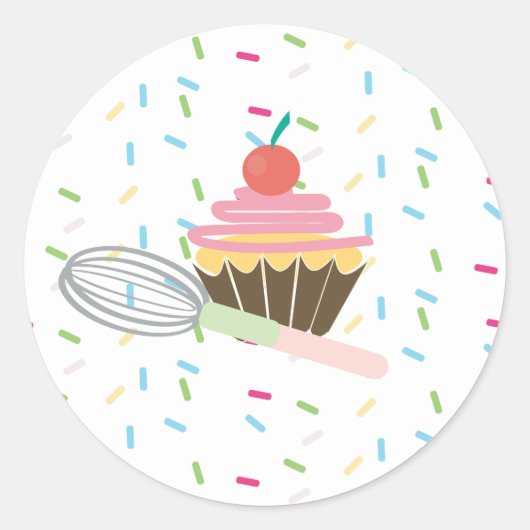 Sticker Rond Cupcake Whisk Logo Sprinkings Reward (Devant)