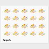 Sticker Rond Cupcakes (Feuille)