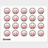 Sticker Rond Cupcakes (Feuille)