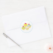 Sticker Rond Cupcakes de Joyeux Anniversaire (Enveloppe)