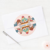 Sticker Rond Cupcakes de style rétro Merci dessert doux