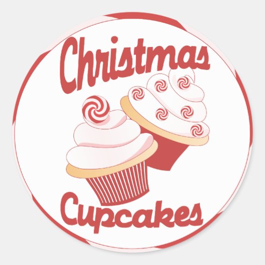 Sticker Rond Cupcakes Noël (Devant)