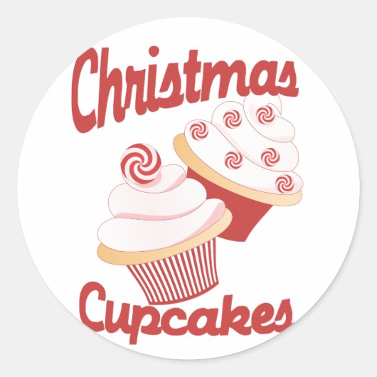 Sticker Rond Cupcakes Noël (Devant)
