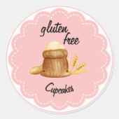 Sticker Rond Cupcakes sans gluten (Devant)