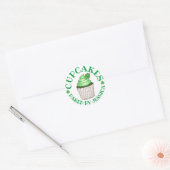 Sticker Rond Cupcakes Shamrocks Vertes Faits Maison Cuits Par (Enveloppe)